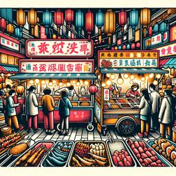 Logo for Taiwan night market food, food reviews in English on GptList.io